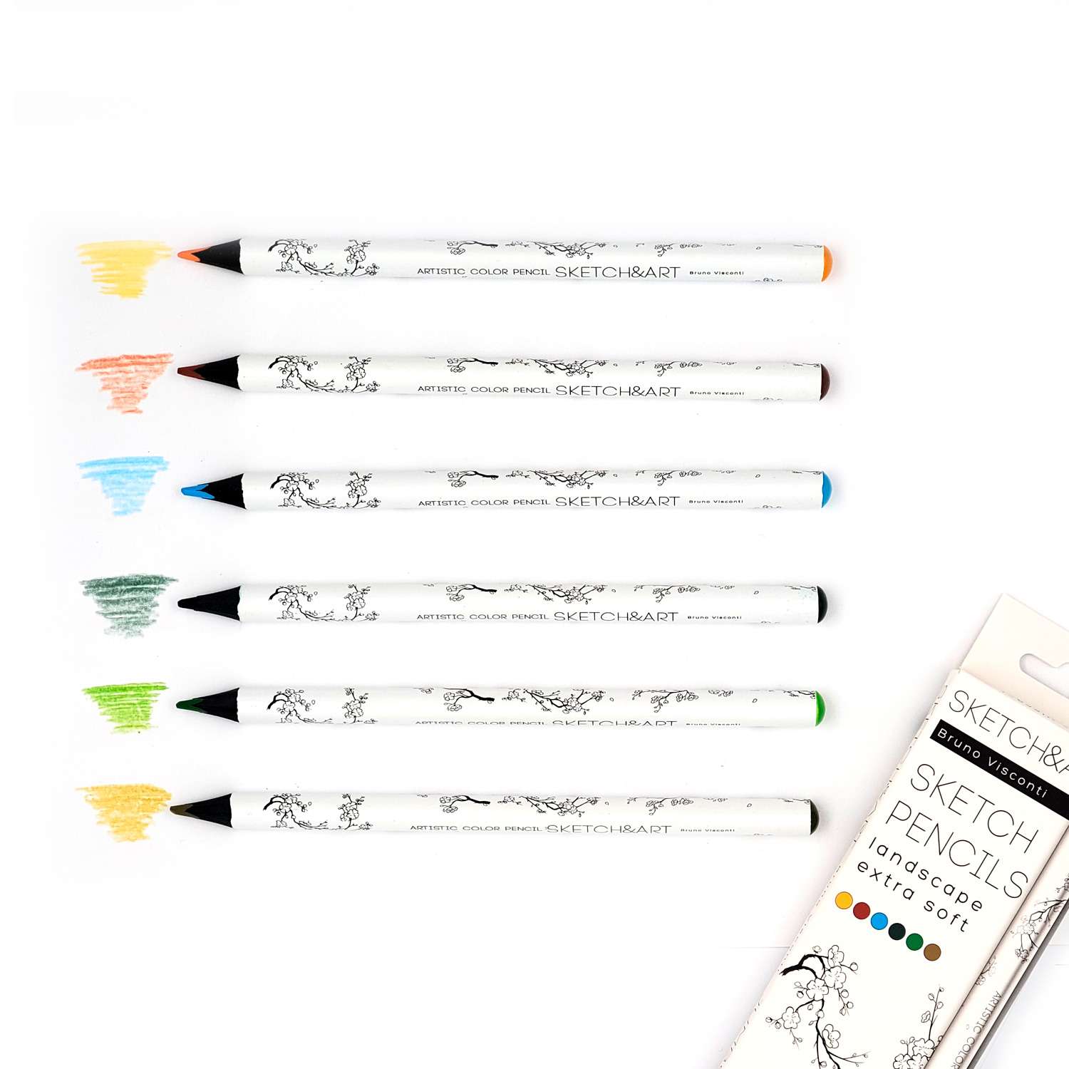 Набор Sketch Art Bruno Visconti двусторонние маркеры 24 цвета и карандаши утолщенные Лесной Пейзаж 6 цветов - фото 9