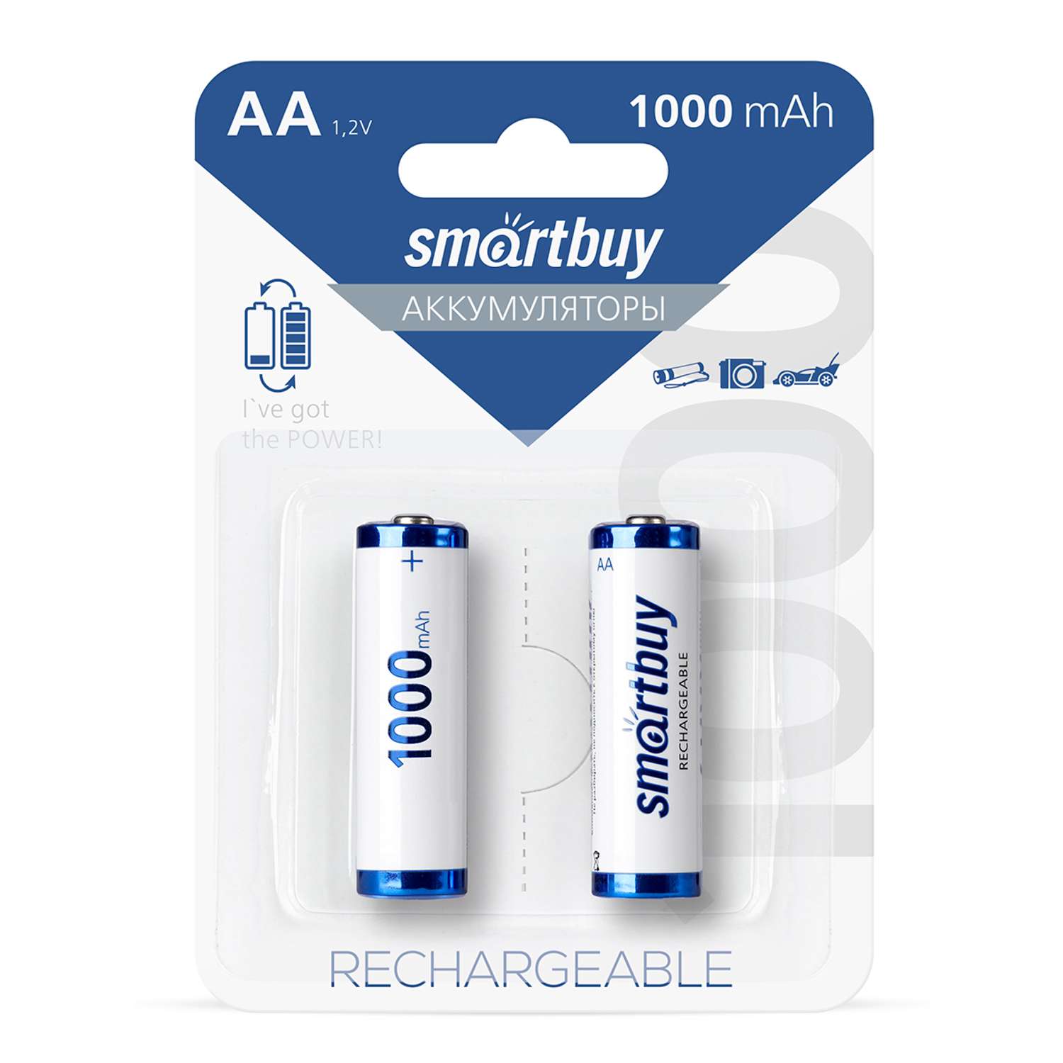Аккумулятор Smartbuy NiMh 1000 mAh R6 - 2 шт. в упаковке - фото 1