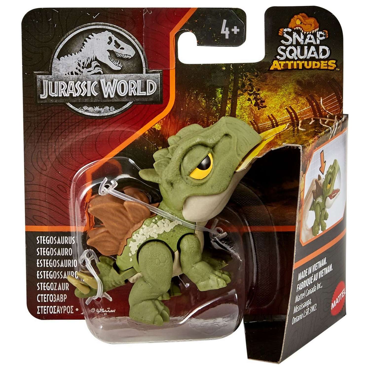Фигурка Jurassic World Сбежавшие динозаврики Snap Squad Стегозавр GXW60 - фото 2