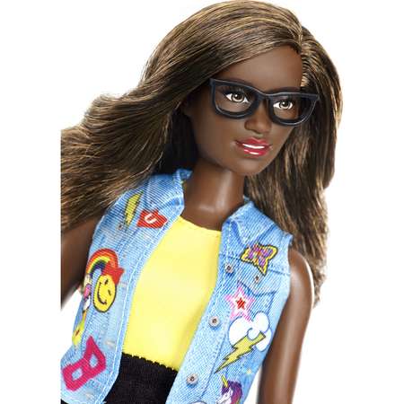 Кукла = Barbie в черной юбке с очками DTF02