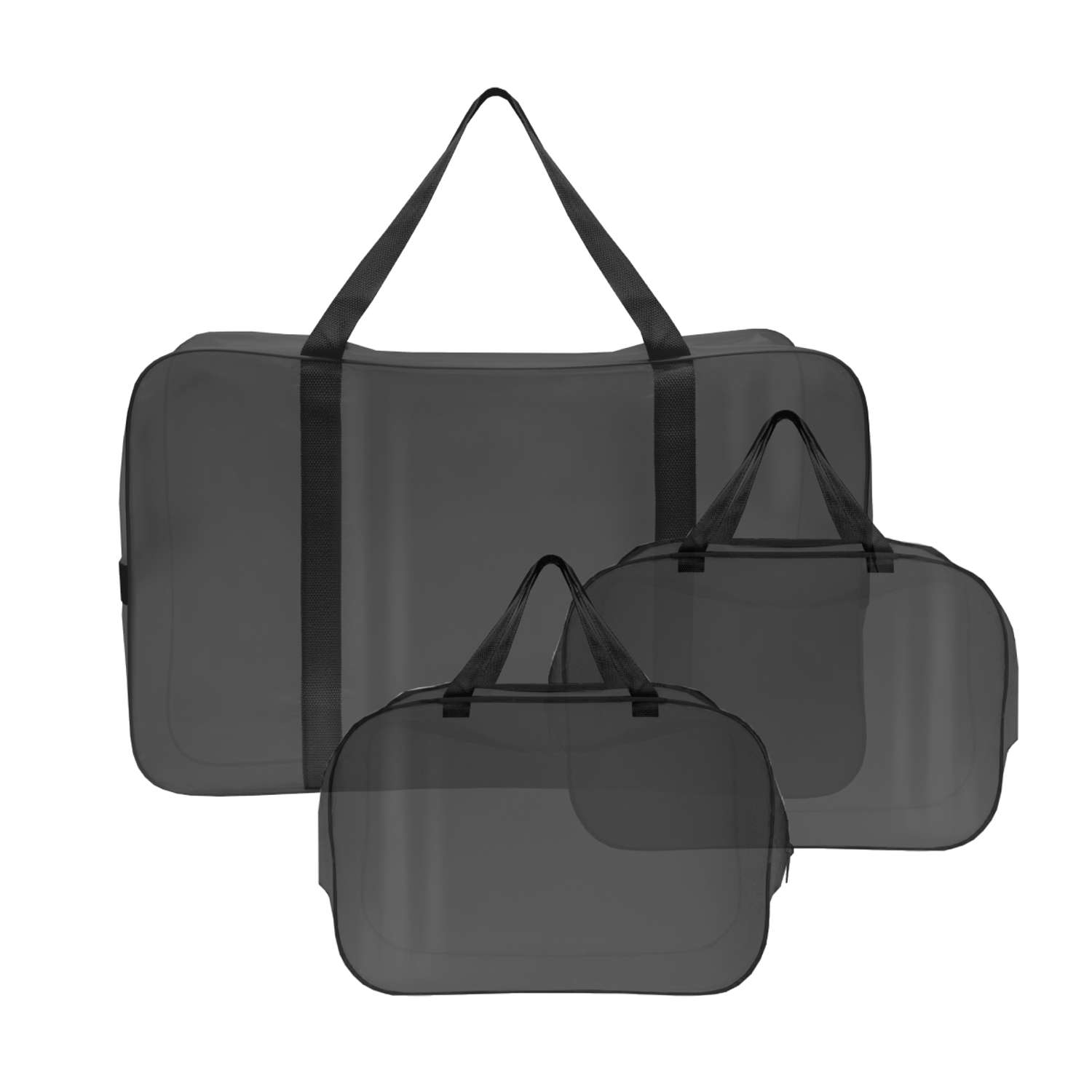Набор для роддома ForBaby прозрачные сумки 3 шт - черный цвет - фото 1