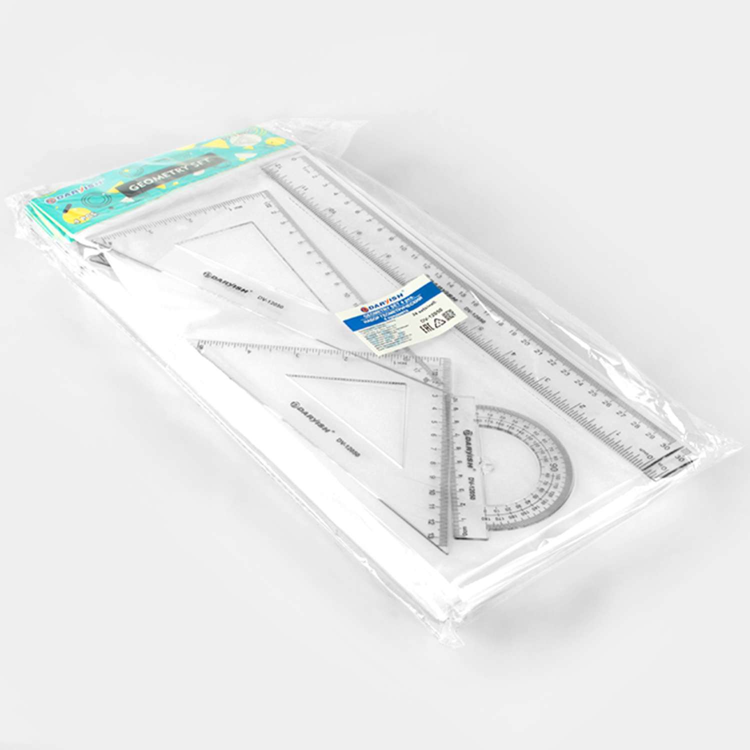Набор линеек Darvish геометрических школьных пластиковых мягких 4 шт - фото 2