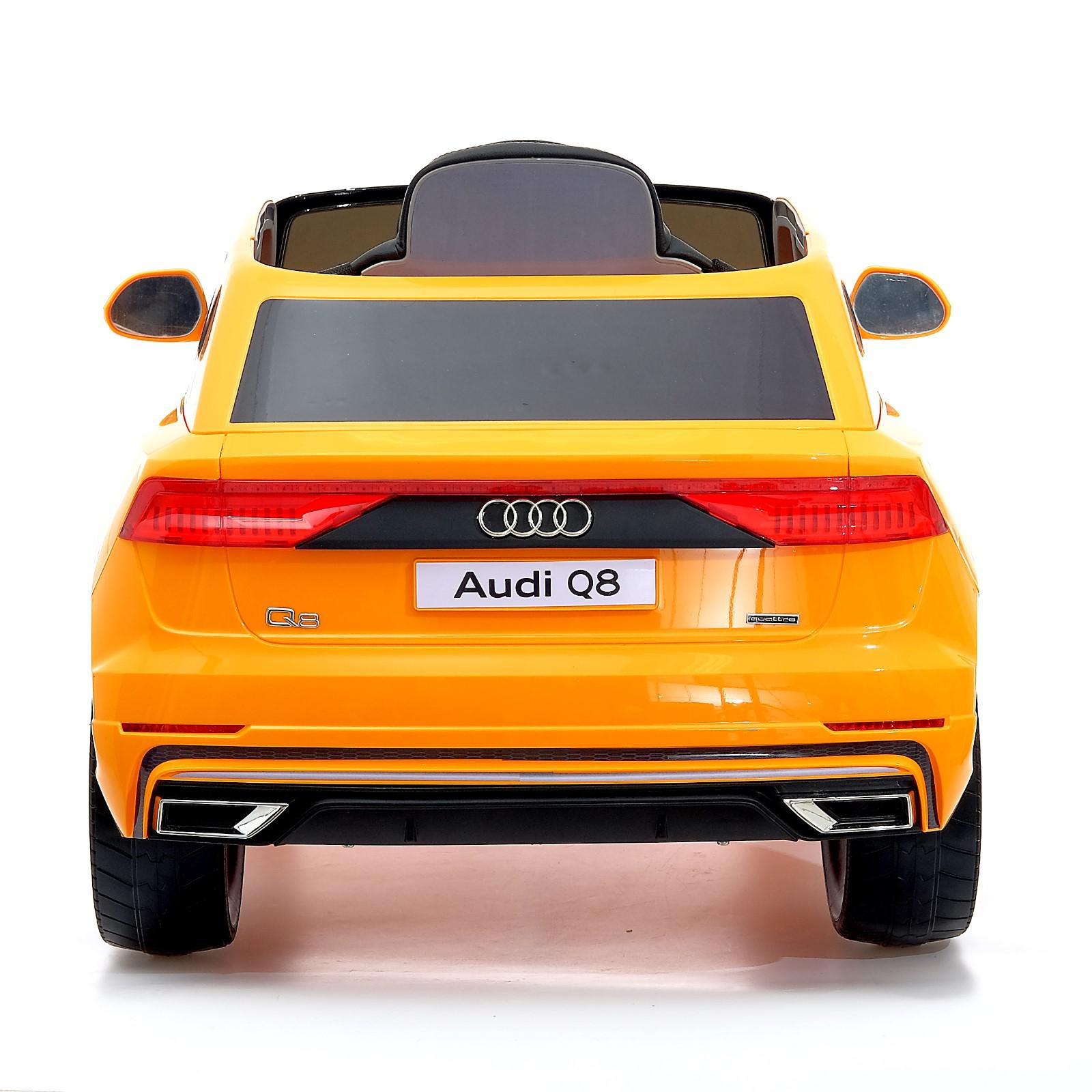 Электромобиль Sima-Land Audi Q8 EVA колеса кожаное сидение цвет оранжевый - фото 5