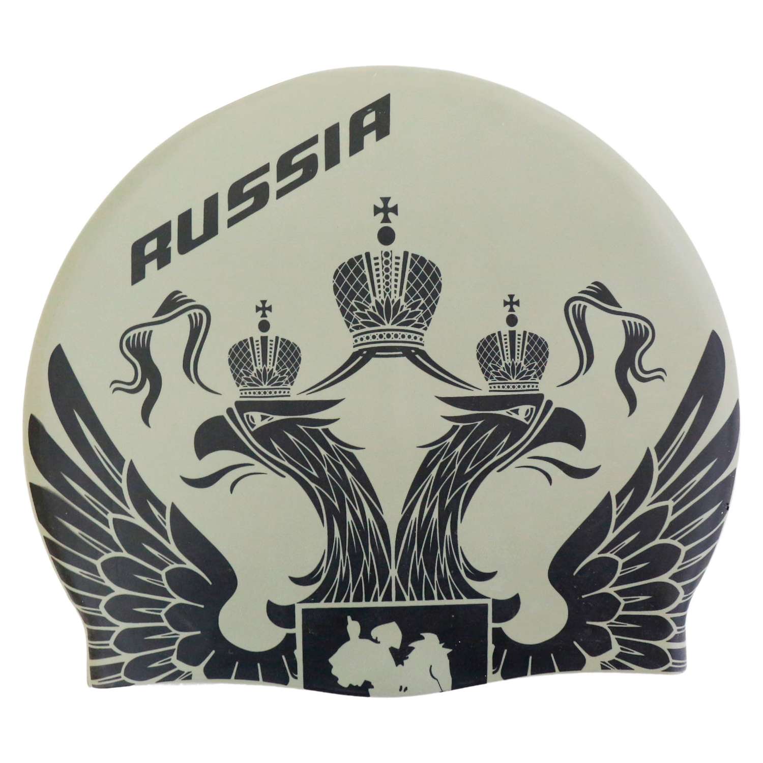 Шапочка для плавания Elous EL010 силиконовая Россия герб серый - фото 1