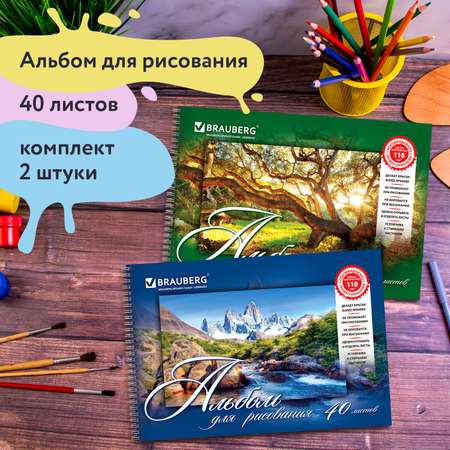 Альбом для рисования Brauberg 2 шт. Природа