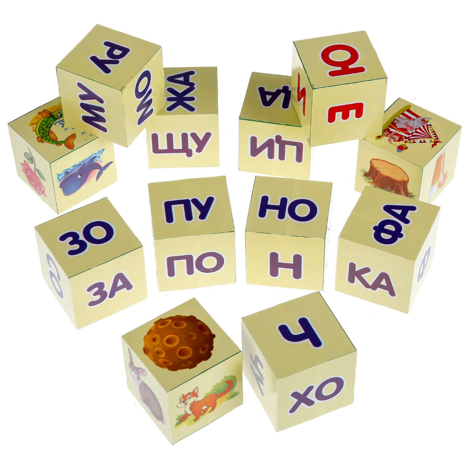 Набор кубиков Играем Вместе Читаем по слогам А.Л. Зайцев в пленке 12 шт. 256822 - фото 2