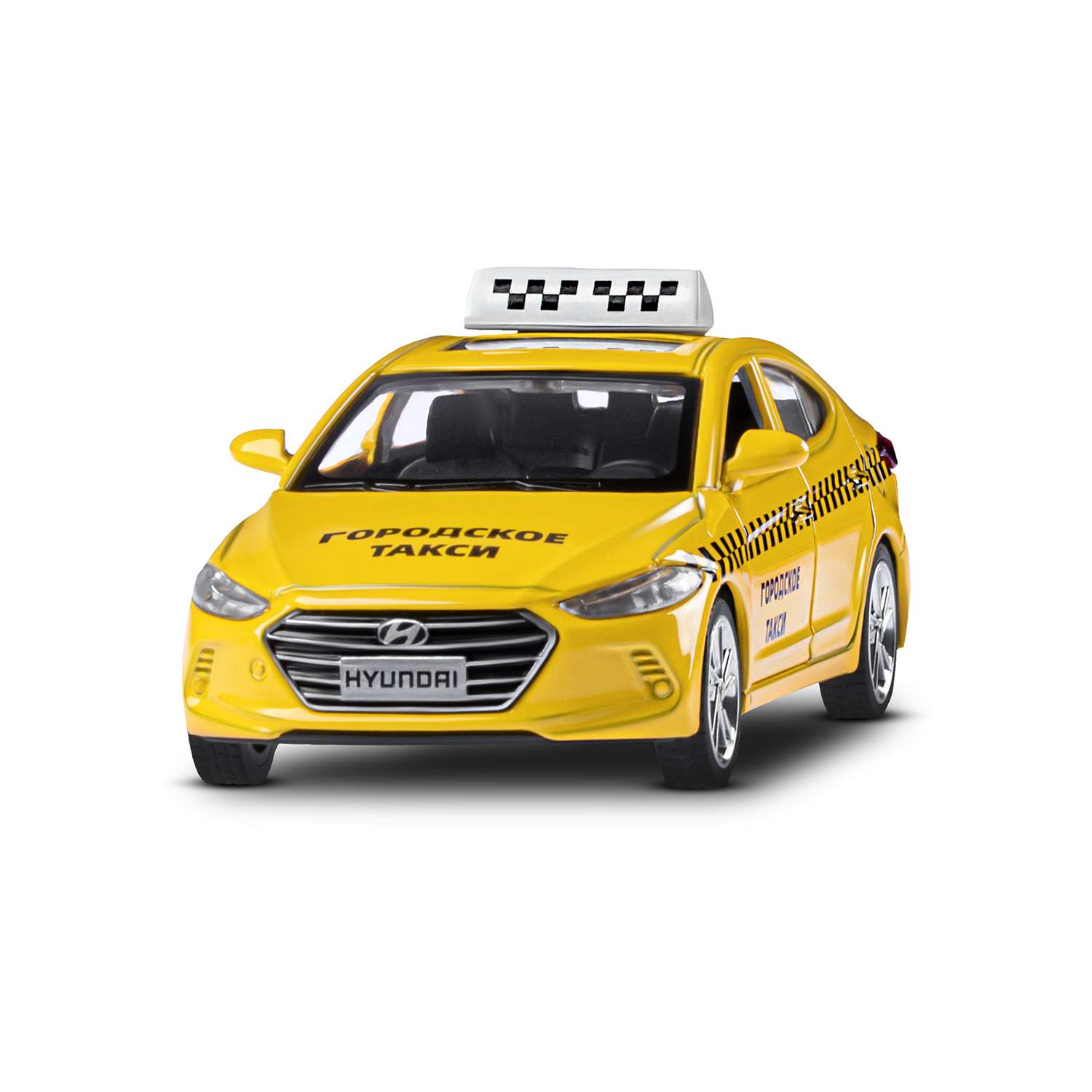Машинка металлическая АВТОпанорама игрушка детская HYUNDAI ELANTRA Городское такси 1:40 желтый JB1251467 - фото 9