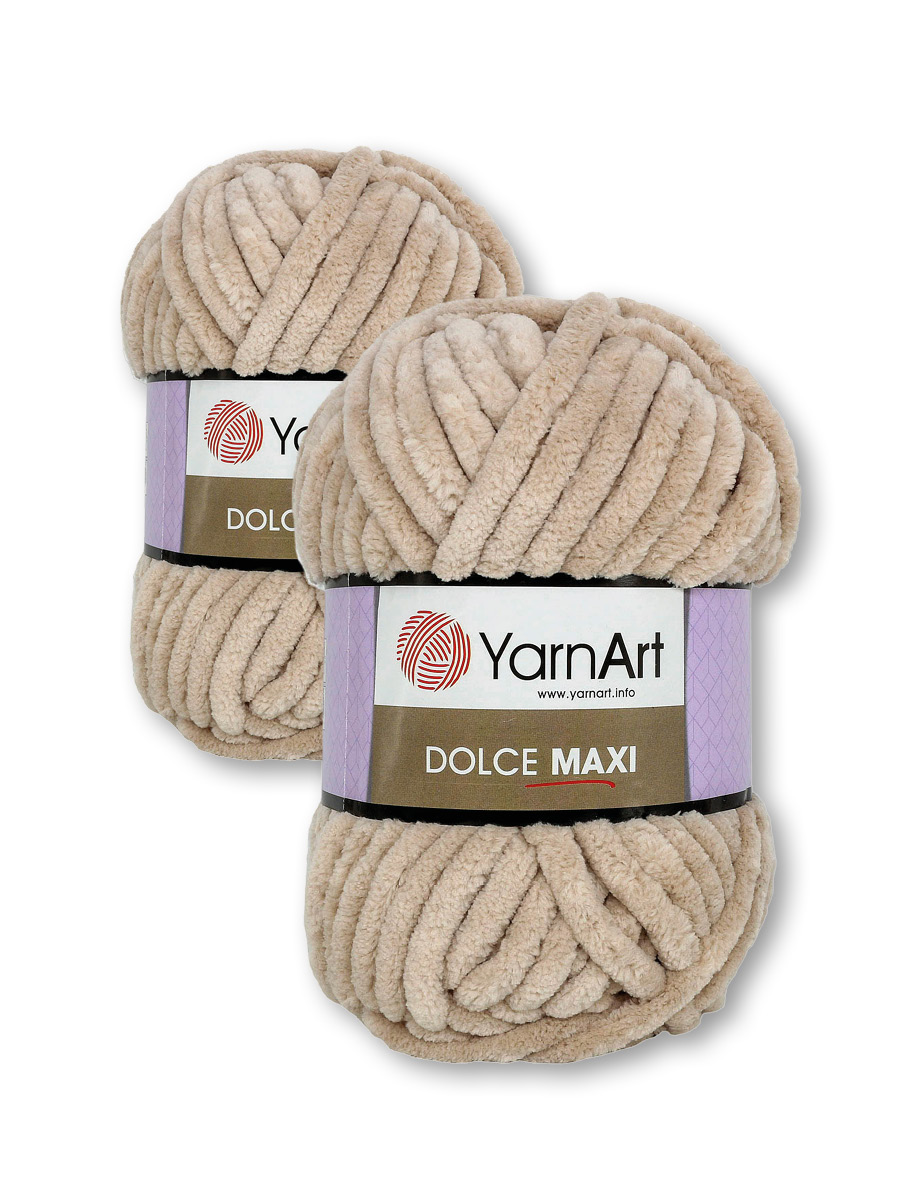 Пряжа для вязания YarnArt Dolce Maxi 200 гр 70 м микрополиэстер объемная мягкая 2 мотка 771 бежевый - фото 3