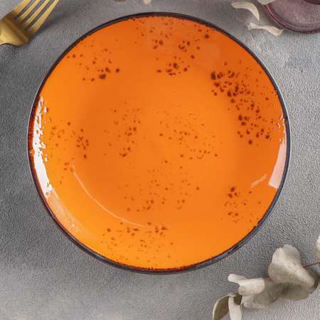 Тарелка Sima-Land керамическая обеденная «Созвездие» d=21 см цвет оранжевый