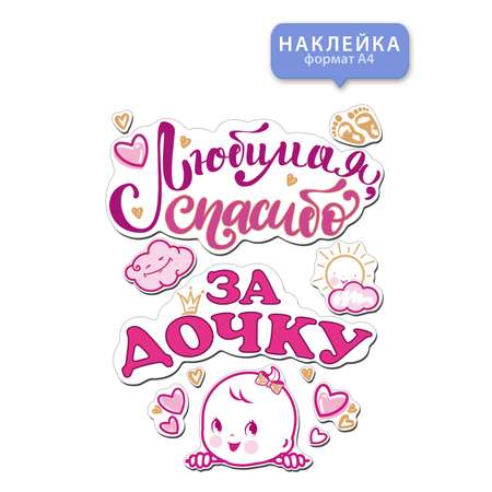 Наклейка Открытая планета Любимая спасибо за дочку!