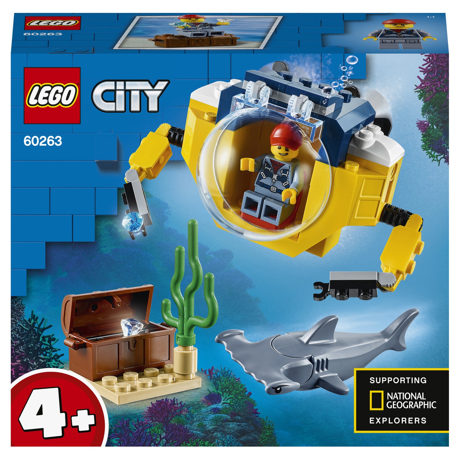 Конструктор LEGO City Мини-подлодка 60263 купить по цене 299 ₽ в  интернет-магазине Детский мир