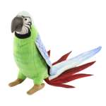 Реалистичная мягкая игрушка Hansa Попугай ара зелёно-голубой 37 см