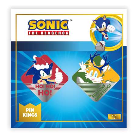 Набор значков Sonic The Hedgehog Modern Christmas 2 шт –  Соник и Тейлз