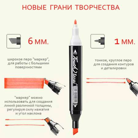 Маркеры для скетчинга Amazonia двусторонние Touch Marker 80 шт