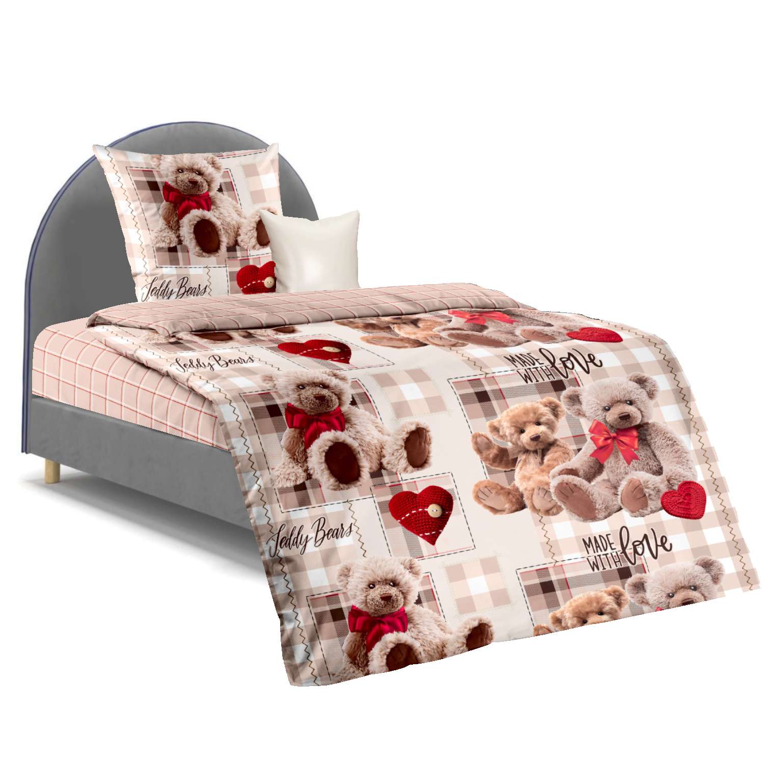 Комплект постельного белья ГК Лидертекс Тедди поплин 1.5 спальный - фото 1