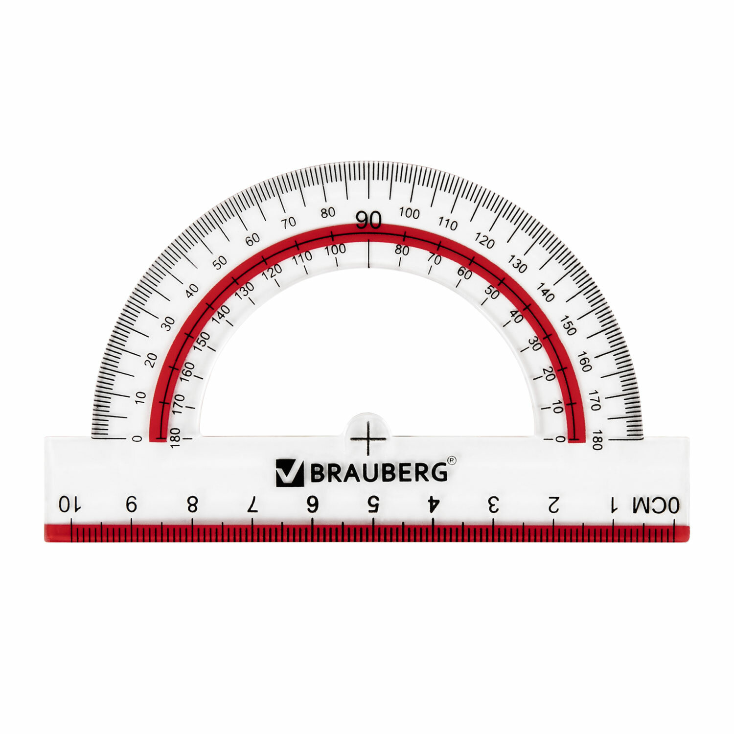 Чертежный набор Brauberg для школы по геометрии большой линейка 30 см 2 треугольника и транспортир - фото 7