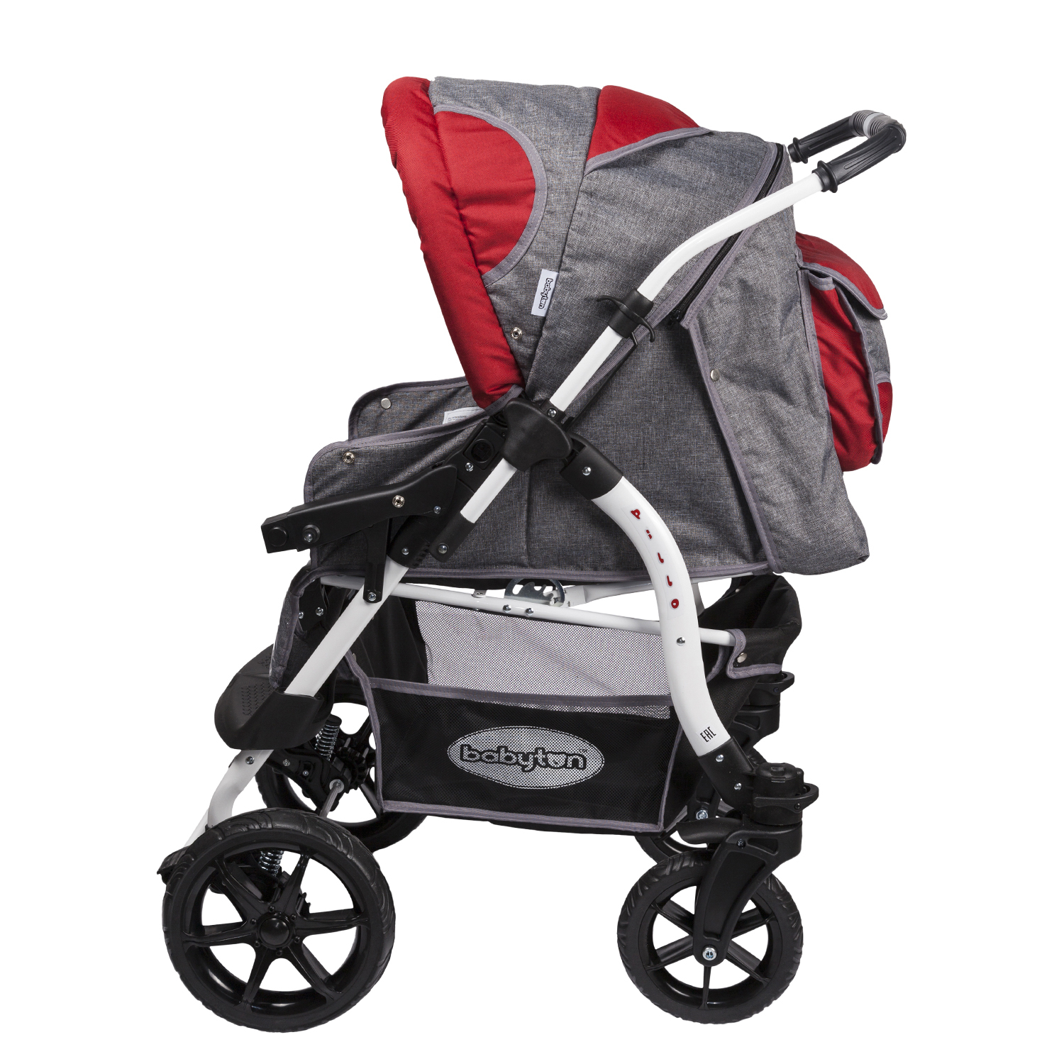 Коляска-трансформер Babyton Pillo OX Grey-Red - фото 7