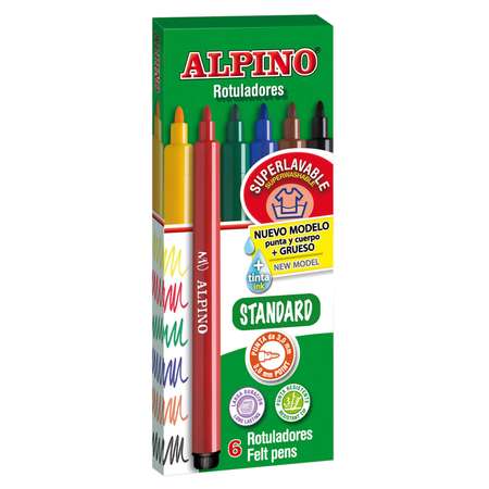 Фломастеры ALPINO STANDARD 6 цв.