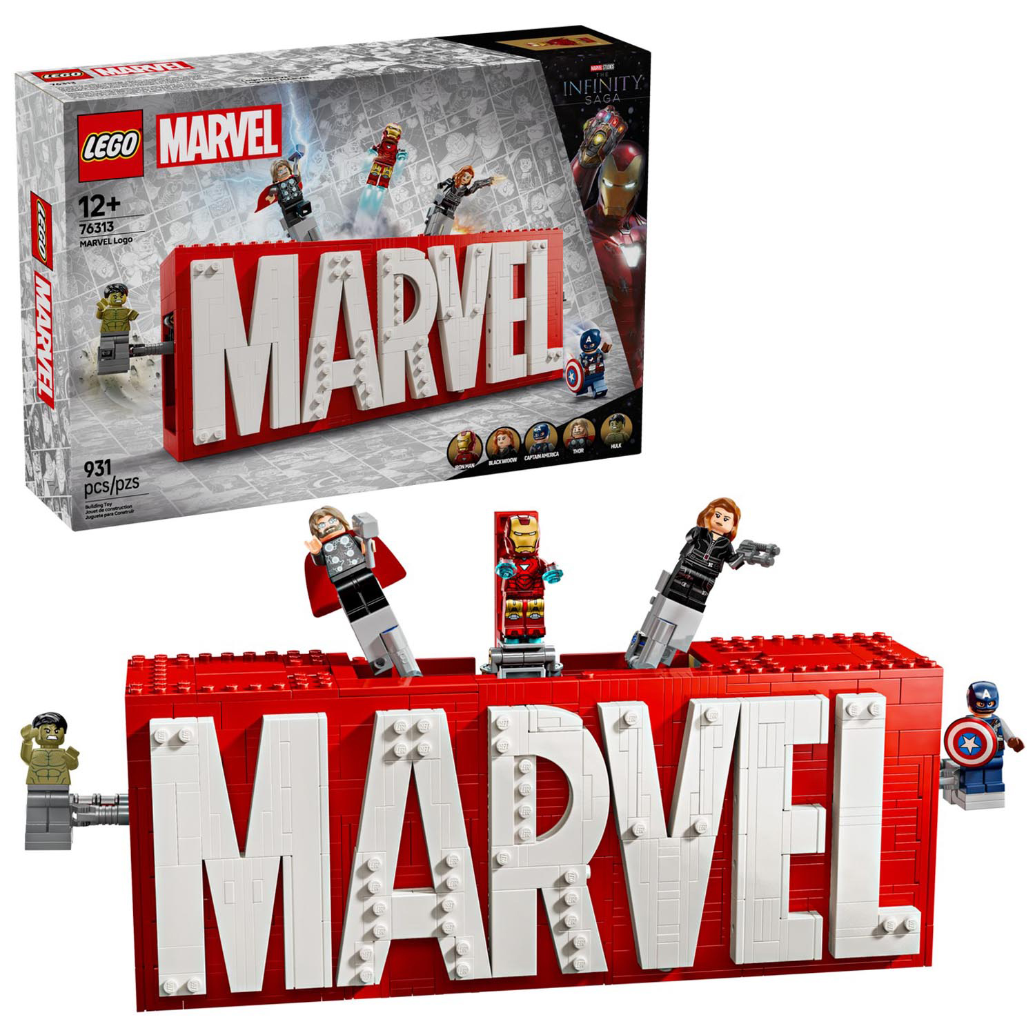 Конструктор детский LEGO Marvel Логотип MARVEL и Минифигурки - фото 1