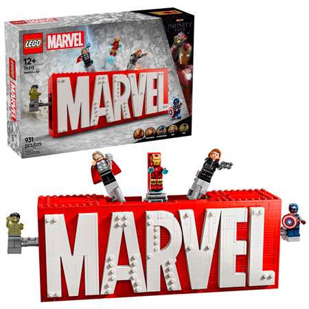 Конструктор детский LEGO Marvel Логотип MARVEL и Минифигурки