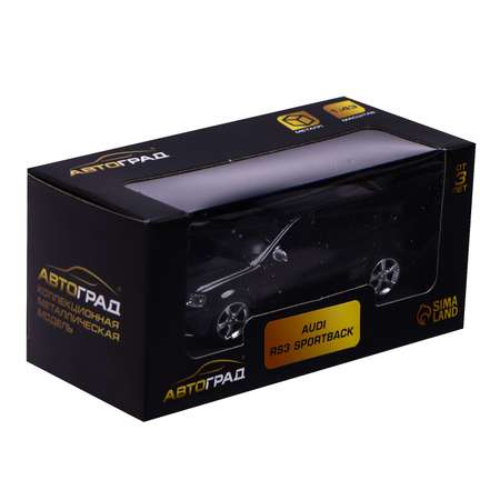Машина Автоград металлическая AUDI RS3 SPORTBACK 1:43 цвет чёрный