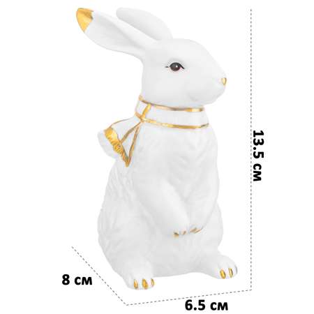 Фигурка Elan Gallery декоративная Кролик. белая с золотом