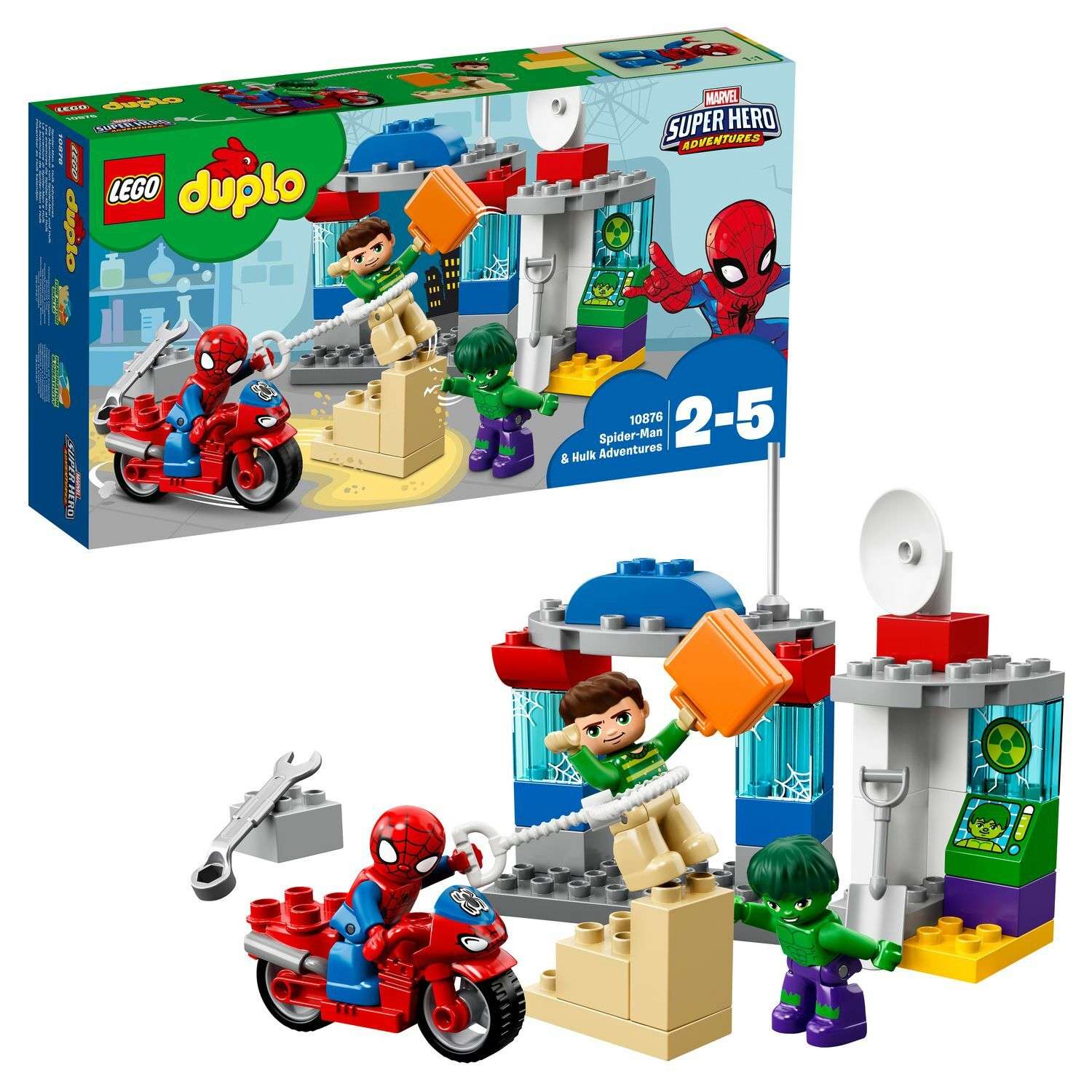 Конструктор LEGO DUPLO Super Heroes Приключения Человека-паука и Халка 10876 - фото 1