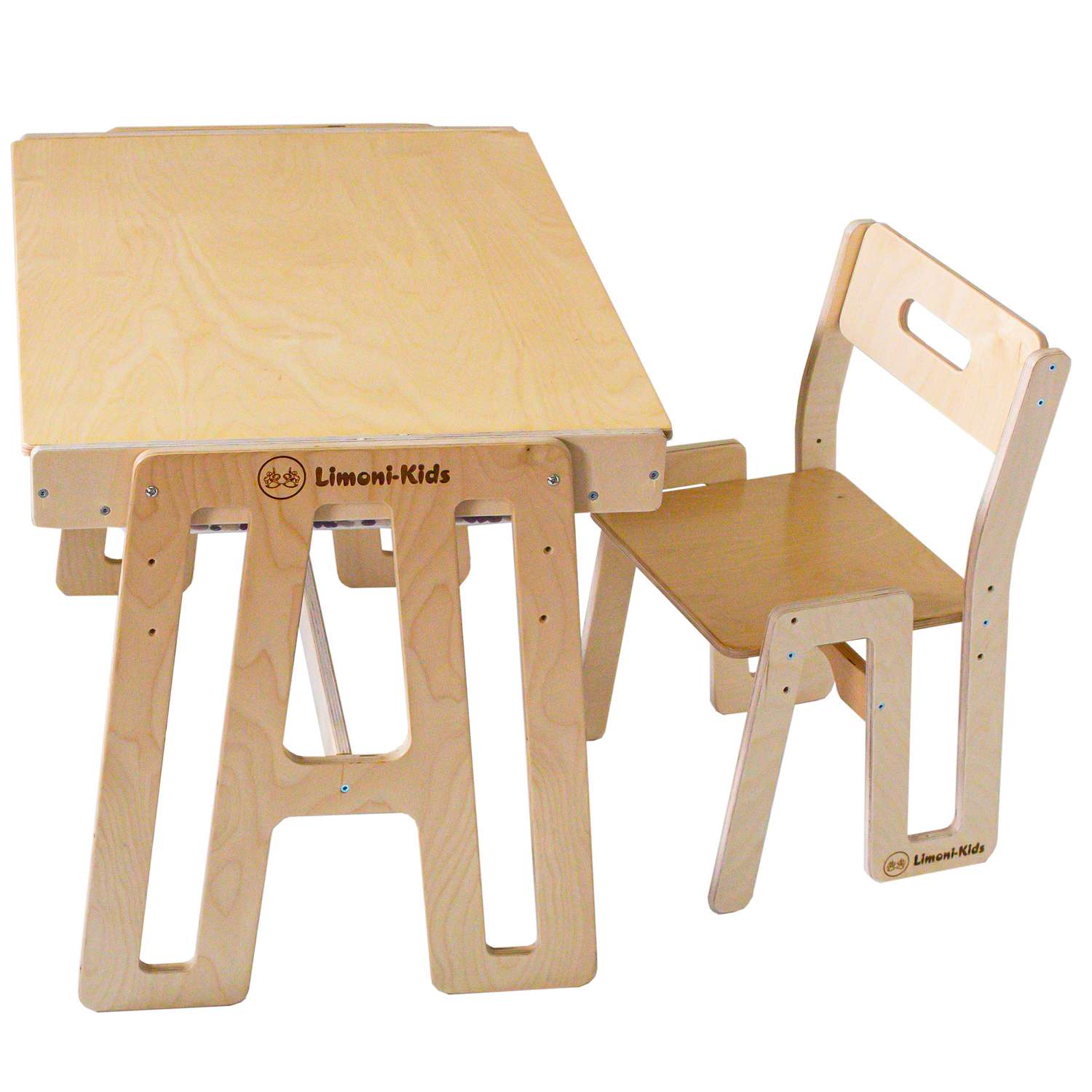 Детский стол и стул Limoni-Kids Растущий набор с грифельной доской и контейнерами - фото 4