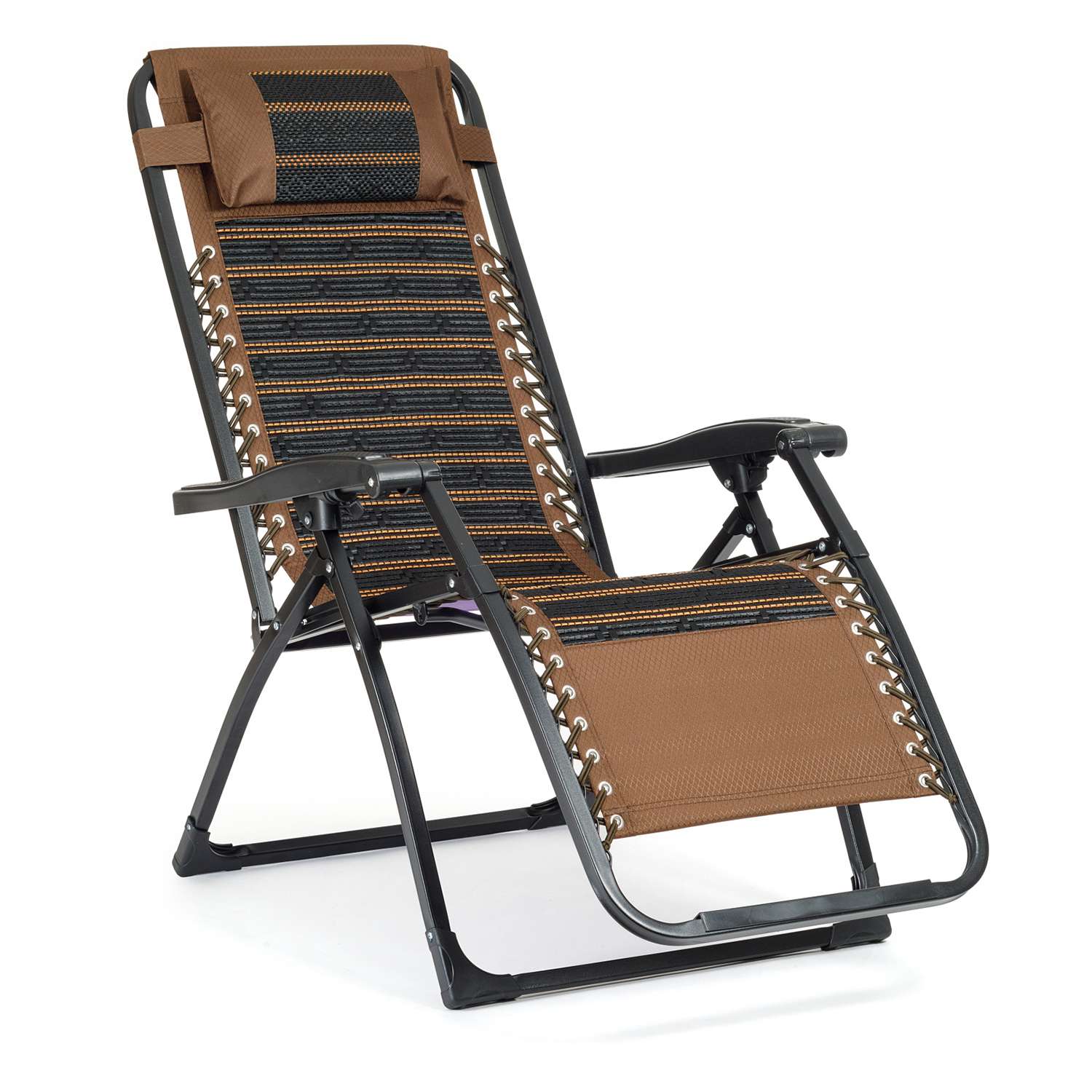Кресло-шезлонг BABY STYLE раскладное туристическое сетка мягкий подголовник до 100 кг полоса - фото 1