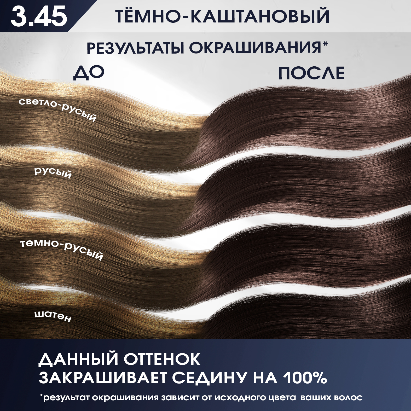 Краска для волос Studio Professional Essem Hair 3.45 Тёмно-каштановый 50/50/15 мл - фото 3