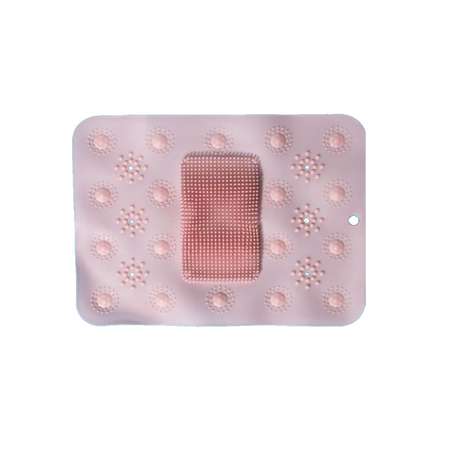 Силиконовый коврик Rabizy противоскользящий для ванной розовый