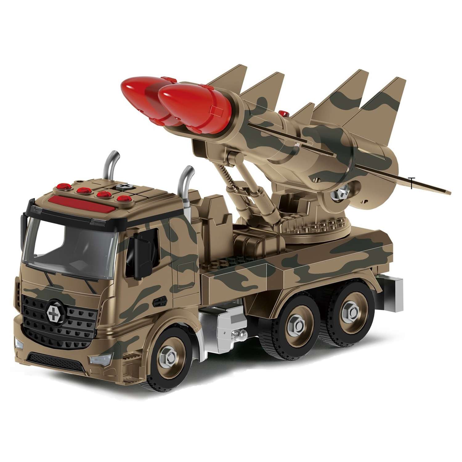 Конструктор Funky Toys военная машина 2 ракеты свет звук 1:12 28 см FT61167-МП - фото 1