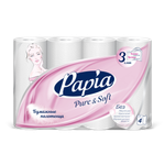 Бумажные полотенца Papia PURE SOFT 3 слоя 4 рулона