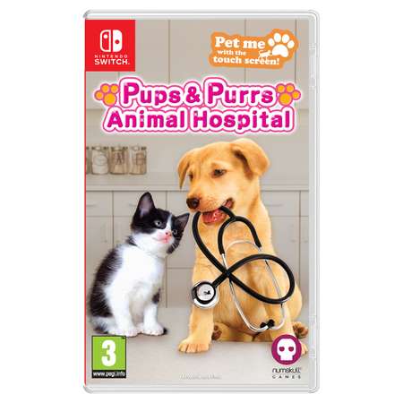 Игровой набор Nintendo Switch: видеоигра Pups and Purrs Animal Hospital (цифровой ключ) + мягкая игрушка собака