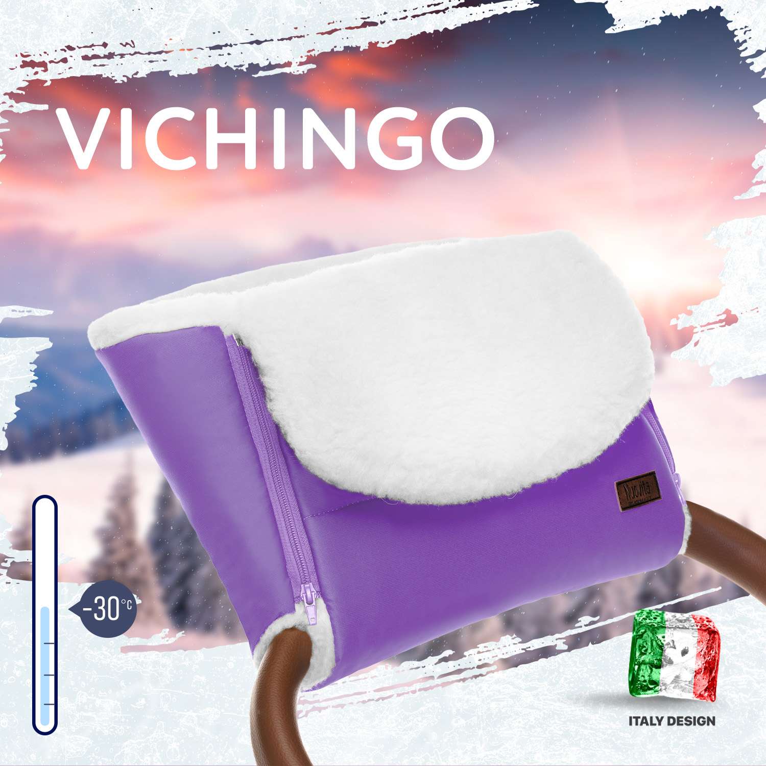 Муфта для коляски Nuovita меховая Vichingo Bianco Фиолетовый NUO_mVICB_2170 - фото 4