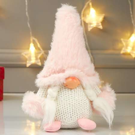 Кукла интерьерная Зимнее волшебство «Бабусечка в розовом колпаке» 21х8х12 см