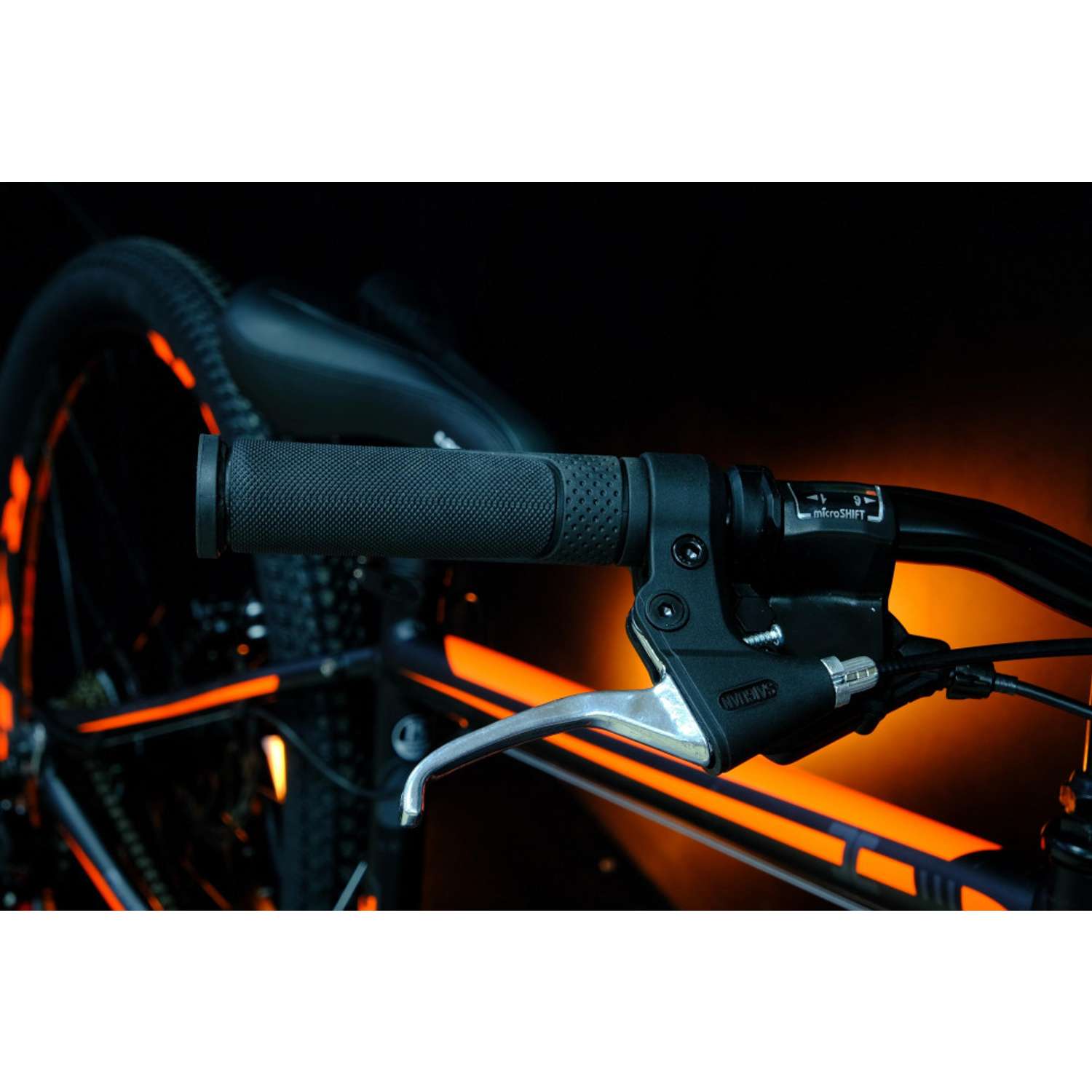 Велосипед горный Lorak Max 150 - 19р матовый чёрный/оранжевый - фото 5