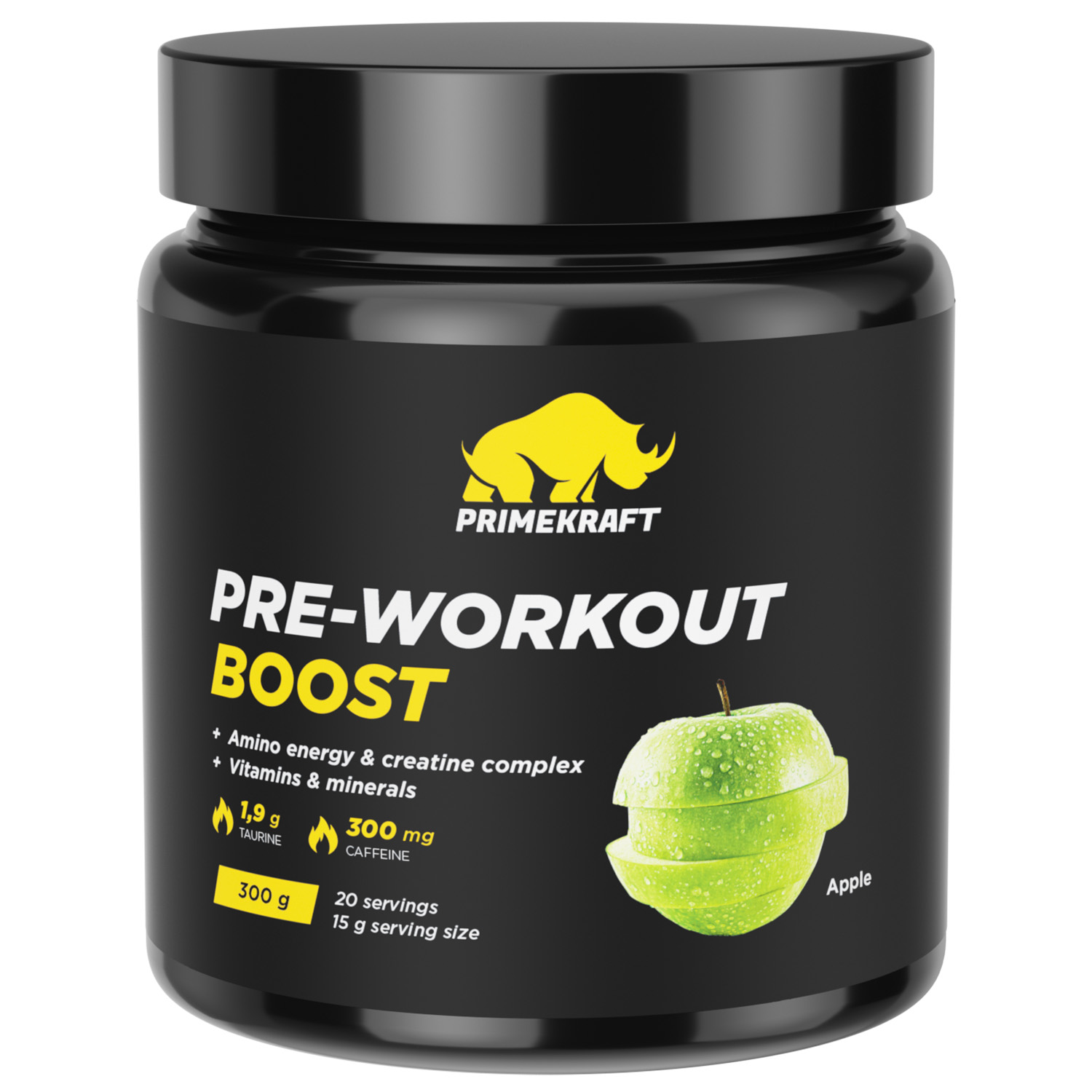 Предтренировочный комплекс Prime Kraft Pre-Workout Boost со вкусом яблока 300г - фото 1