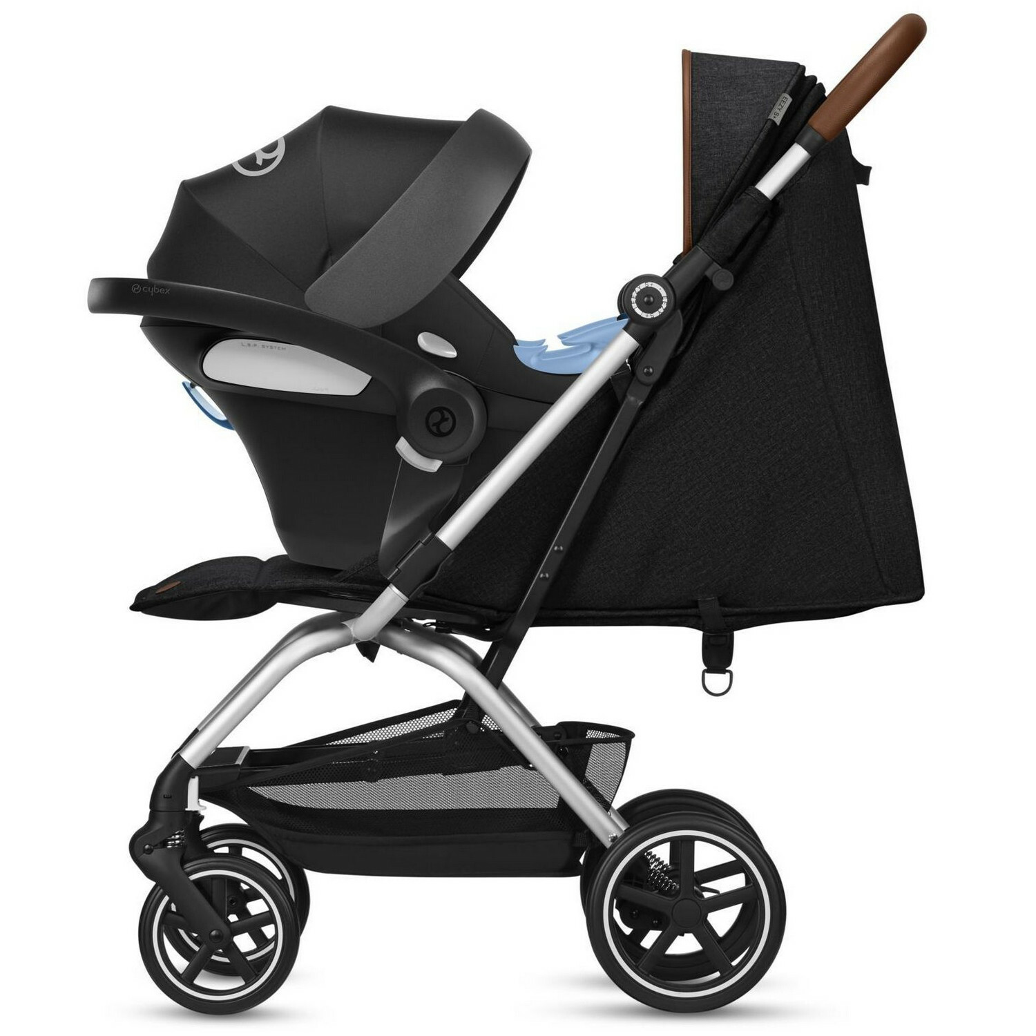 Коляска Cybex Eezy S Plus Lavastone с дождевиком Black - фото 3