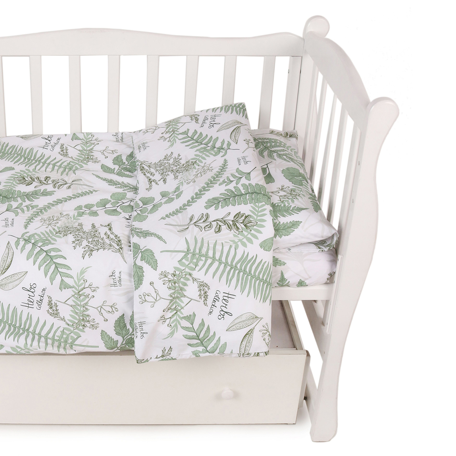 Комплект постельного белья Amarobaby Exclusive Soft Collection Папоротники 3предмета Зеленый - фото 5