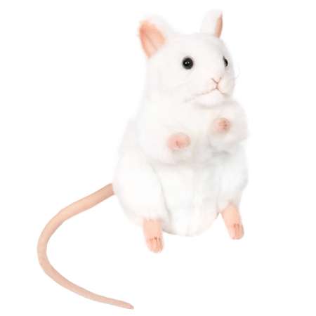 Реалистичная мягкая игрушка Hansa Мышь белая 16 см