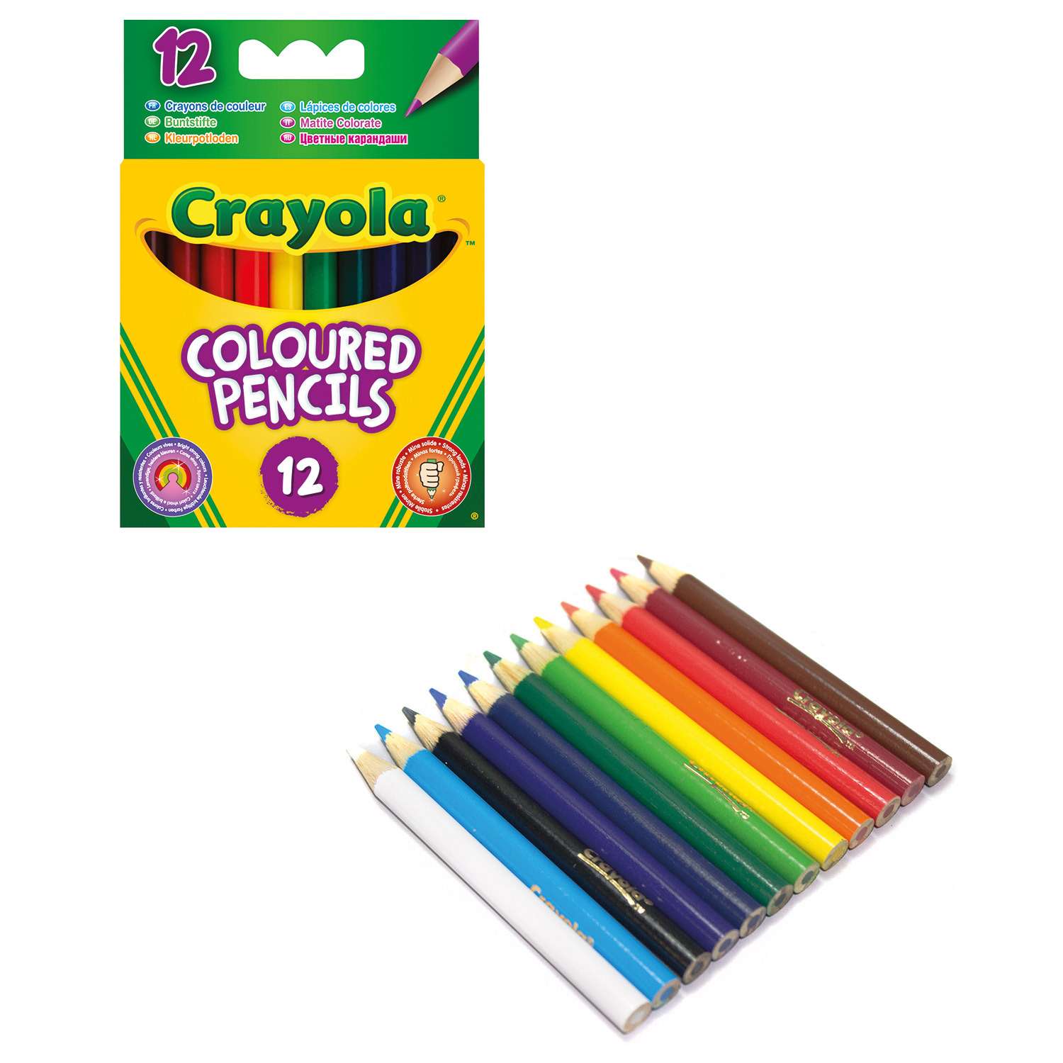 Карандаши цветные Crayola короткие 12 шт - фото 3