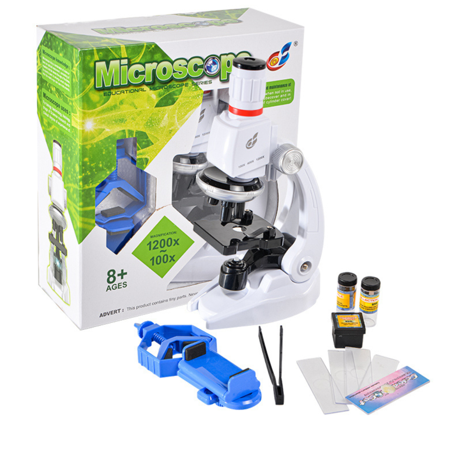 Детский микроскоп MagicStyle набор для опытов с держателем для смартфона и подсветкой - фото 2