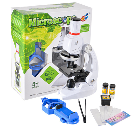 Детский микроскоп MagicStyle набор для опытов с держателем для смартфона и подсветкой