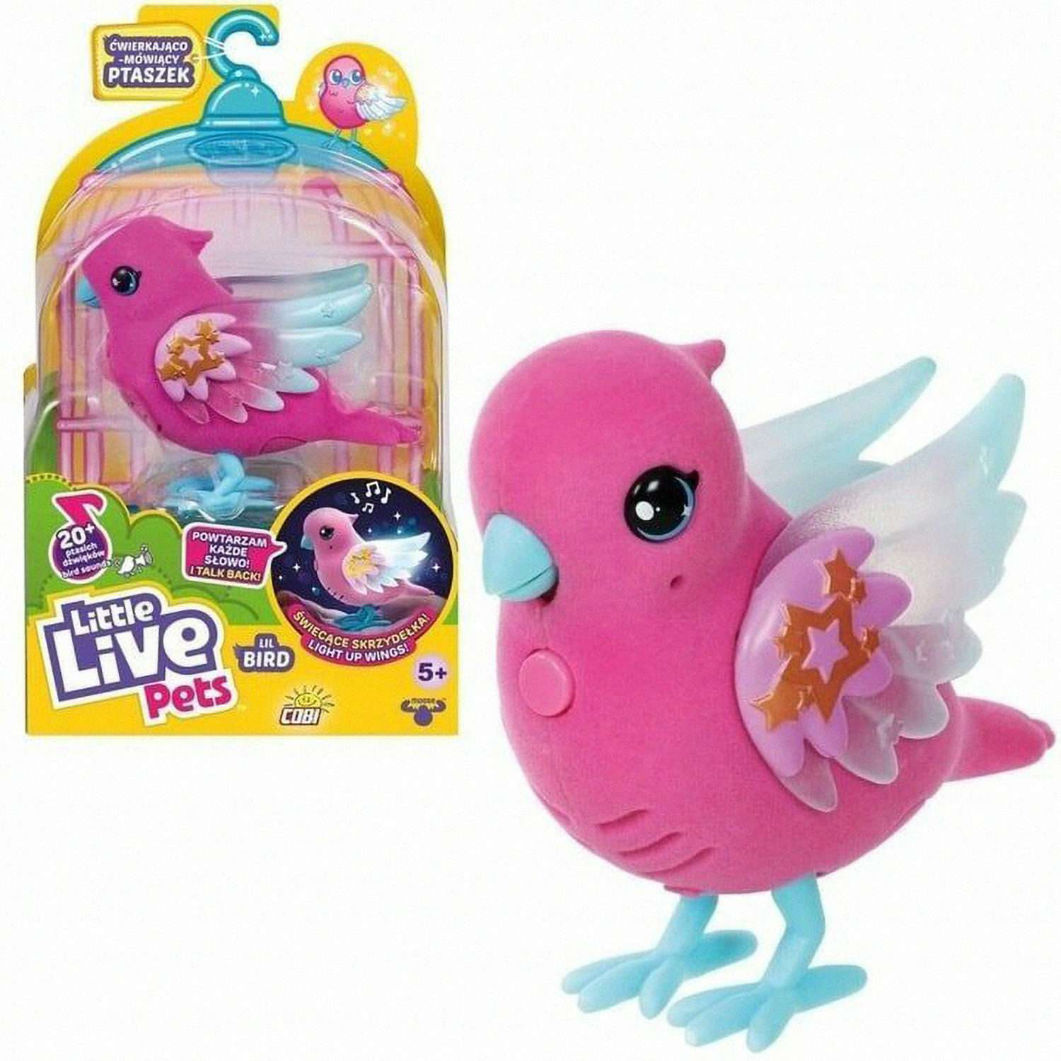 Интерактивная игрушка MOOSE Птица розовый - фото 1