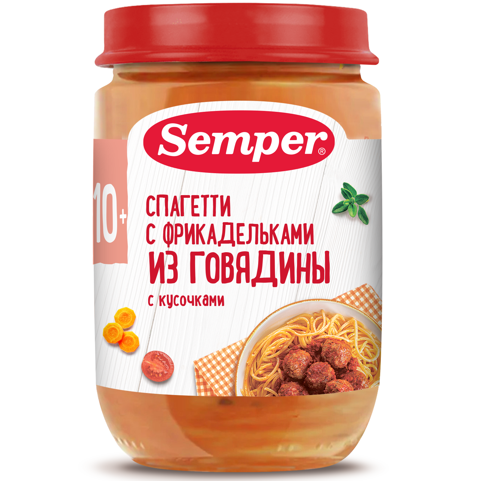 Пюре Semper спагетти-фрикадельки говядина 190г с 10месяцев - фото 1