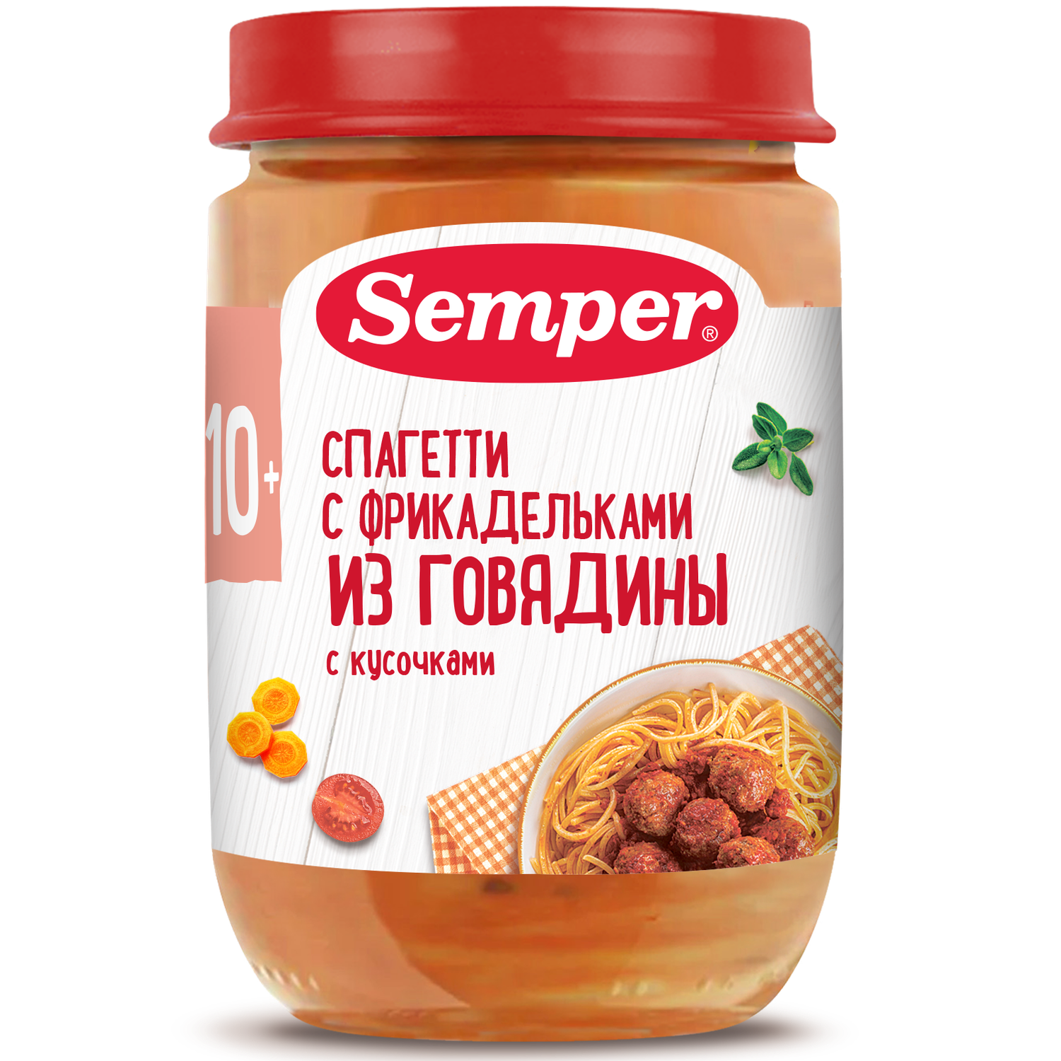 Пюре Semper спагетти-фрикадельки говядина 190г с 10месяцев - фото 1