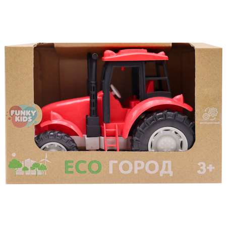 Игрушка Funky Toys Эко-Трактор с фрикц.механизмом 16 см Красный FT0416333-1