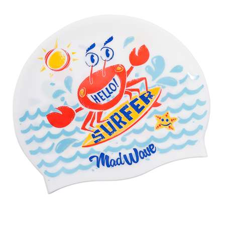 Шапочка для плавания Mad Wave Surfer M0579 12 0 02W Белый