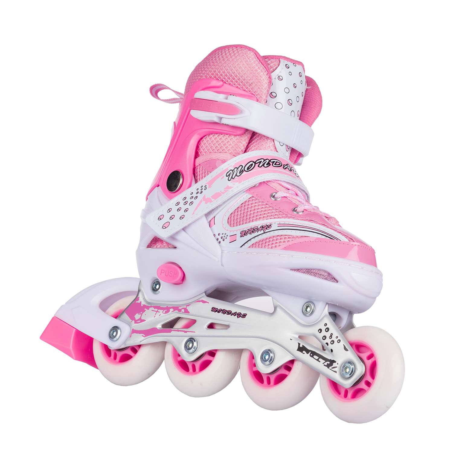 Роликовые коньки BABY STYLE розовые раздвижные размер с 28 по 31S светящиеся колеса - фото 7